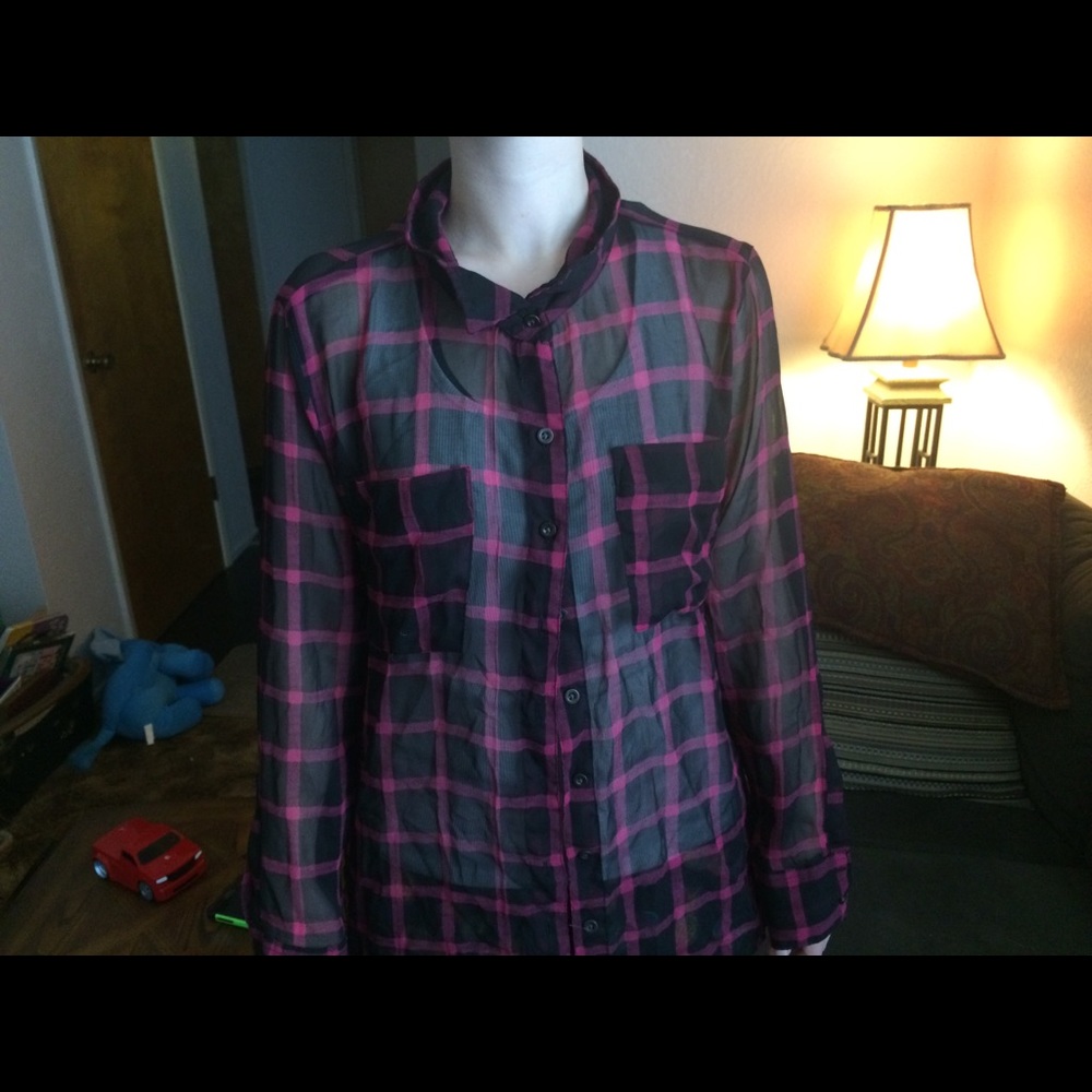Plaid Sheer Shirt